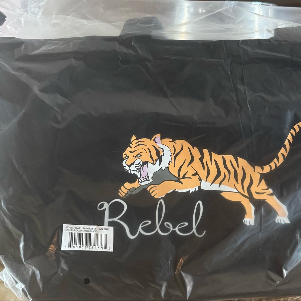 New Wildfox Black Rebel Tiger Zipper Tote Bag - Picture 8 of 12